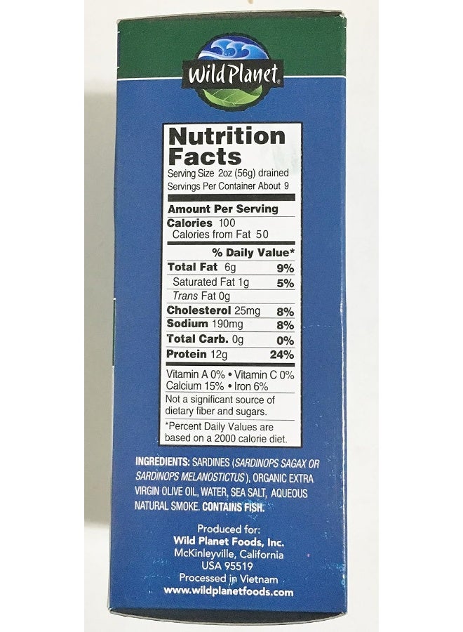 Wild Planet Wild Pacific Sardines in Extra Virgin Olive Oil - Image 2